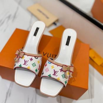 Louis Vuitton Heel Slides Sandal 5cm in Monogram Canvas White2 2025 LV042201 (MD-250422020)