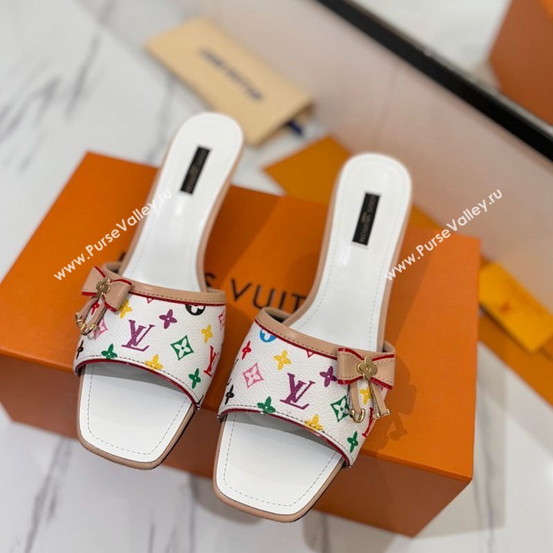 Louis Vuitton Heel Slides Sandal 5cm in Monogram Canvas White2 2025 LV042201 (MD-250422020)