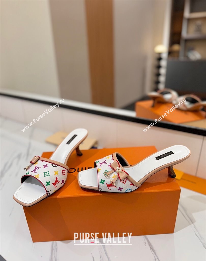Louis Vuitton Heel Slides Sandal 5cm in Monogram Canvas White2 2025 LV042201 (MD-250422020)