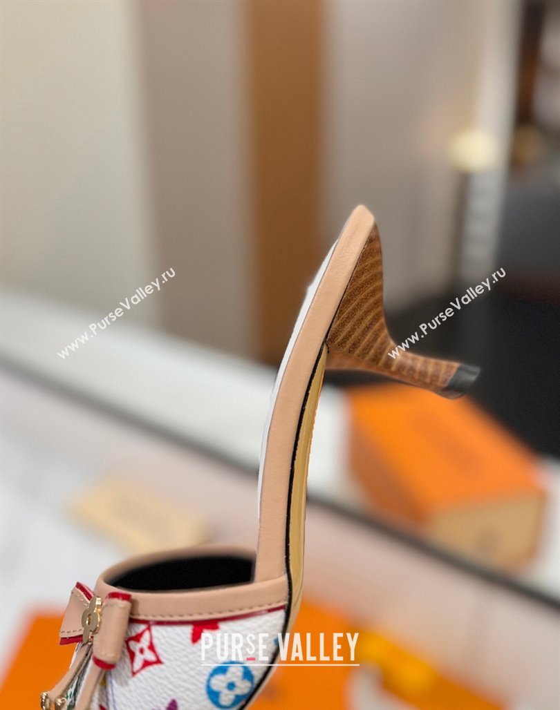 Louis Vuitton Heel Slides Sandal 5cm in Monogram Canvas White2 2025 LV042201 (MD-250422020)