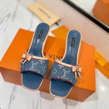 Louis Vuitton Heel Slides Sandal 5cm in Monogram Denim Blue 2025 LV042201 (MD-250422021)
