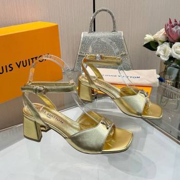 Louis Vuitton Swing Heel Sandals 5.5cm in Calf Leather Gold 2025 1AGUTG (MD-250422113)