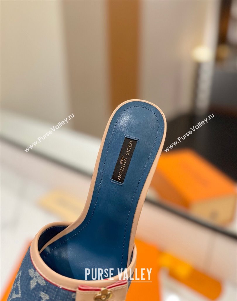 Louis Vuitton Heel Slides Sandal 5cm in Monogram Denim Blue 2025 LV042201 (MD-250422021)