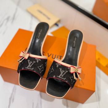Louis Vuitton Heel Slides Sandal 5cm in Monogram Denim Black 2025 LV042201 (MD-250422022)