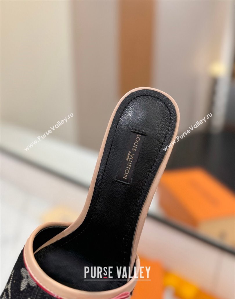 Louis Vuitton Heel Slides Sandal 5cm in Monogram Denim Black 2025 LV042201 (MD-250422022)