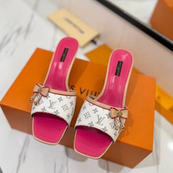 Louis Vuitton Heel Slides Sandal 5cm in Monogram Canvas White/Pink 2025 LV042201 (MD-250422023)