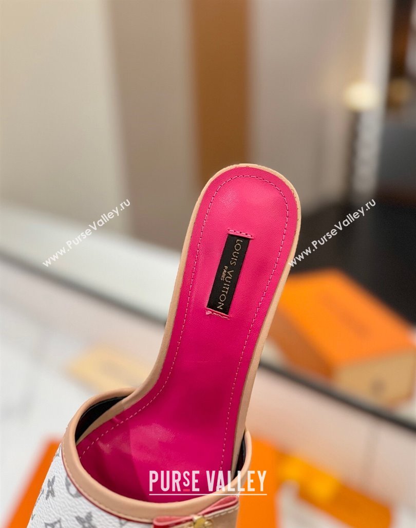 Louis Vuitton Heel Slides Sandal 5cm in Monogram Canvas White/Pink 2025 LV042201 (MD-250422023)