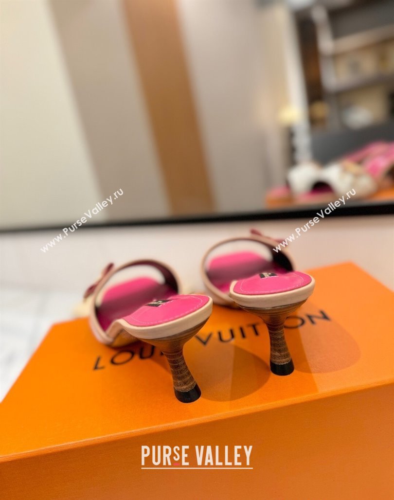 Louis Vuitton Heel Slides Sandal 5cm in Monogram Canvas White/Pink 2025 LV042201 (MD-250422023)