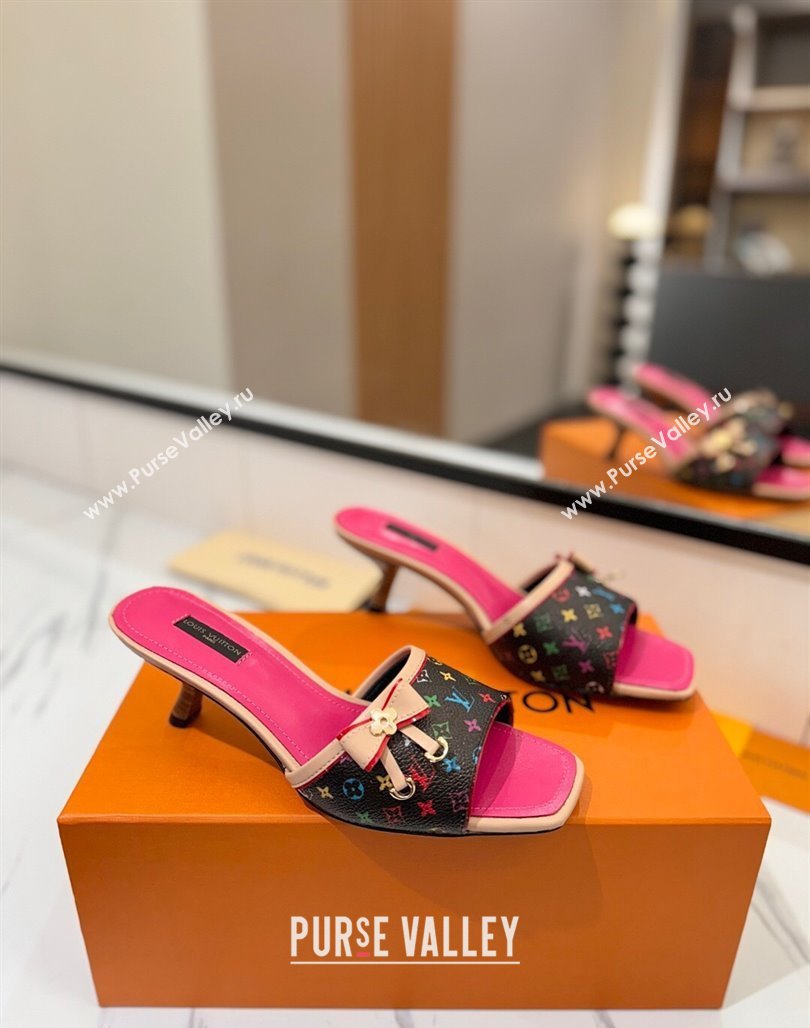 Louis Vuitton Heel Slides Sandal 5cm in Monogram Canvas Black/Multicolor 2025 LV042201 (MD-250422025)