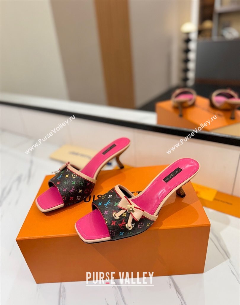 Louis Vuitton Heel Slides Sandal 5cm in Monogram Canvas Black/Multicolor 2025 LV042201 (MD-250422025)