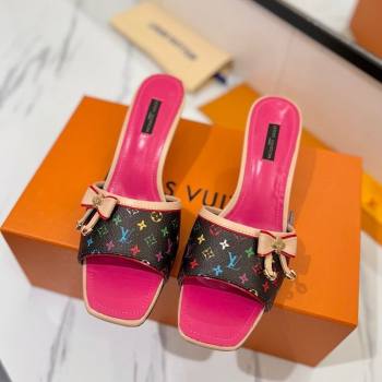 Louis Vuitton Heel Slides Sandal 5cm in Monogram Canvas Black/Multicolor 2025 LV042201 (MD-250422025)