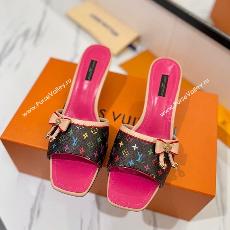 Louis Vuitton Heel Slides Sandal 5cm in Monogram Canvas Black/Multicolor 2025 LV042201 (MD-250422025)