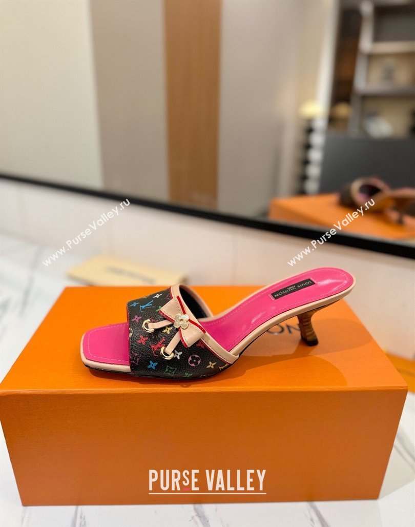 Louis Vuitton Heel Slides Sandal 5cm in Monogram Canvas Black/Multicolor 2025 LV042201 (MD-250422025)