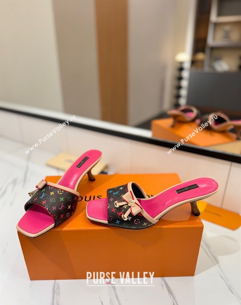 Louis Vuitton Heel Slides Sandal 5cm in Monogram Canvas Black/Multicolor 2025 LV042201 (MD-250422025)