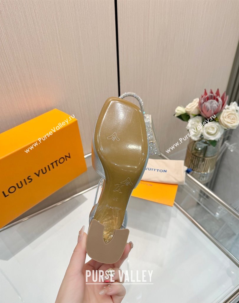 Louis Vuitton Swing Heel Sandals 5.5cm in Calf Leather Silver 2025 1AGUTG (MD-250422114)