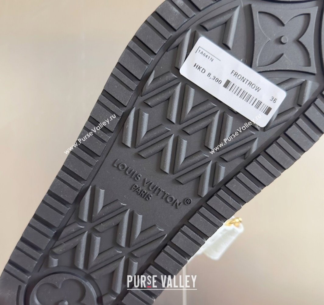 Louis Vuitton LV Sunset Flat Comfort Slides Sandal in Perforated Leather with Monogram Flower White 2025 1AD818 (MD-250422058)