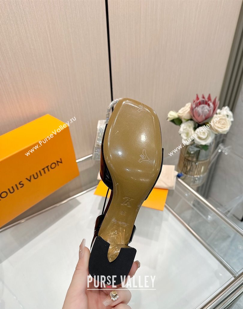Louis Vuitton Swing Heel Sandals 5.5cm in Patent Leather Black 2025 1AGUTG (MD-250422111)