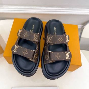 Louis Vuitton Comfort Slides Sandal in Monogram Canvas with LV Strap Brown 2025 LV042202 (MD-250422065)