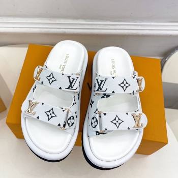 Louis Vuitton Comfort Slides Sandal in Monogram Canvas with LV Strap White 2025 LV042202 (MD-250422066)