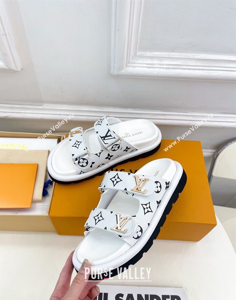 Louis Vuitton Comfort Slides Sandal in Monogram Canvas with LV Strap White 2025 LV042202 (MD-250422066)