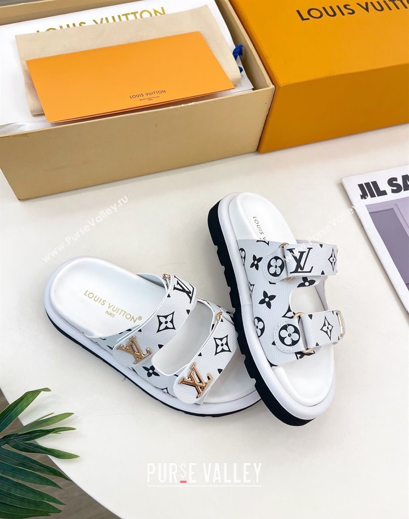 Louis Vuitton Comfort Slides Sandal in Monogram Canvas with LV Strap White 2025 LV042202 (MD-250422066)