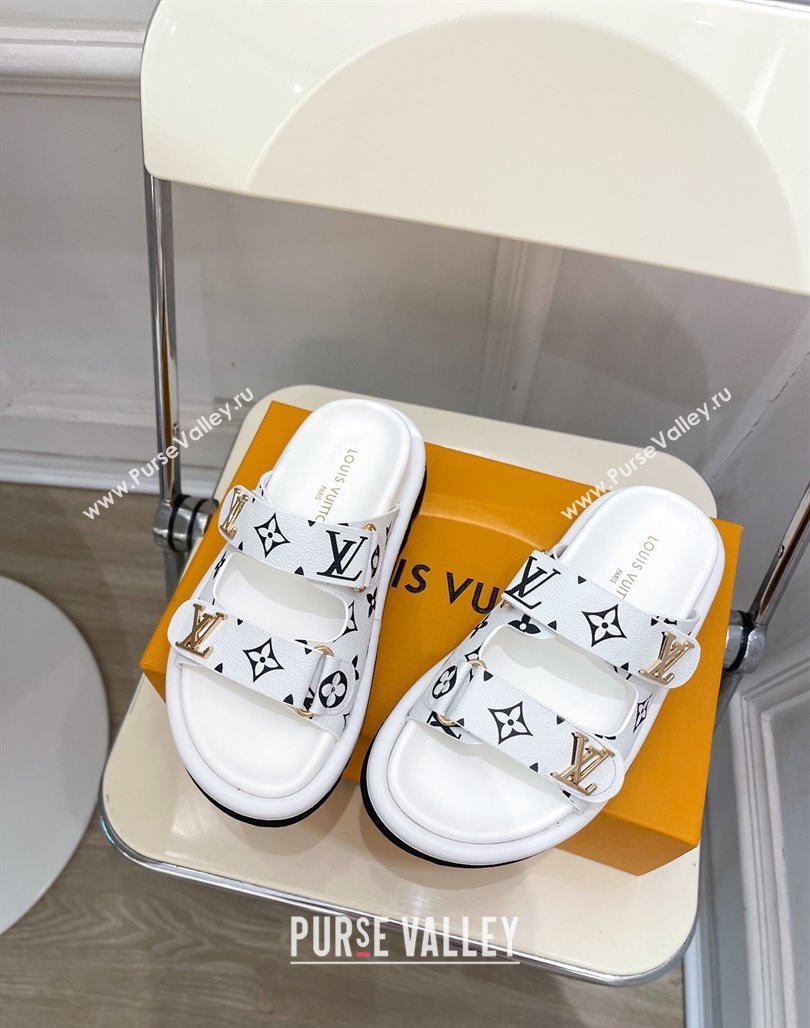 Louis Vuitton Comfort Slides Sandal in Monogram Canvas with LV Strap White 2025 LV042202 (MD-250422066)
