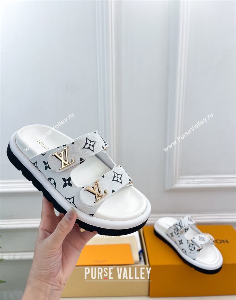 Louis Vuitton Comfort Slides Sandal in Monogram Canvas with LV Strap White 2025 LV042202 (MD-250422066)
