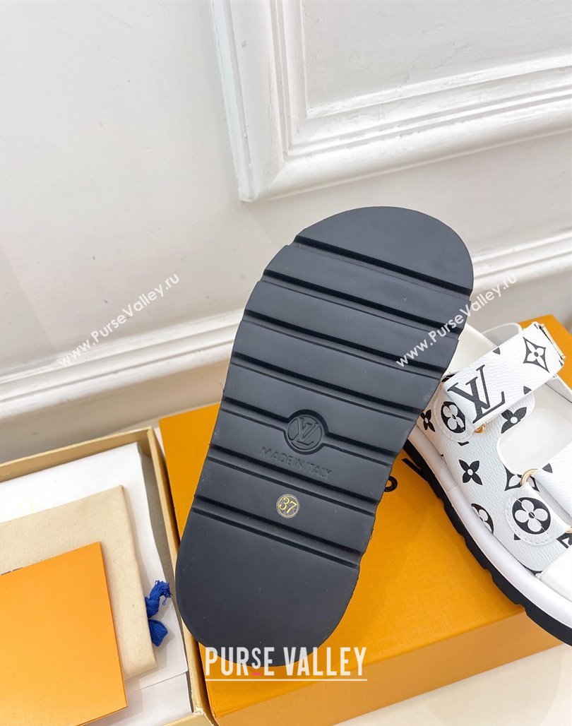 Louis Vuitton Comfort Slides Sandal in Monogram Canvas with LV Strap White 2025 LV042202 (MD-250422066)