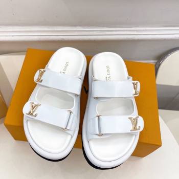 Louis Vuitton Comfort Slides Sandal in Leather with LV Strap White 2025 LV042202 (MD-250422063)