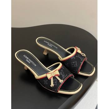 Louis Vuitton Heel Slides Sandal 3cm in Monogram Denim Black 2025 LV042201 (MD-250422031)