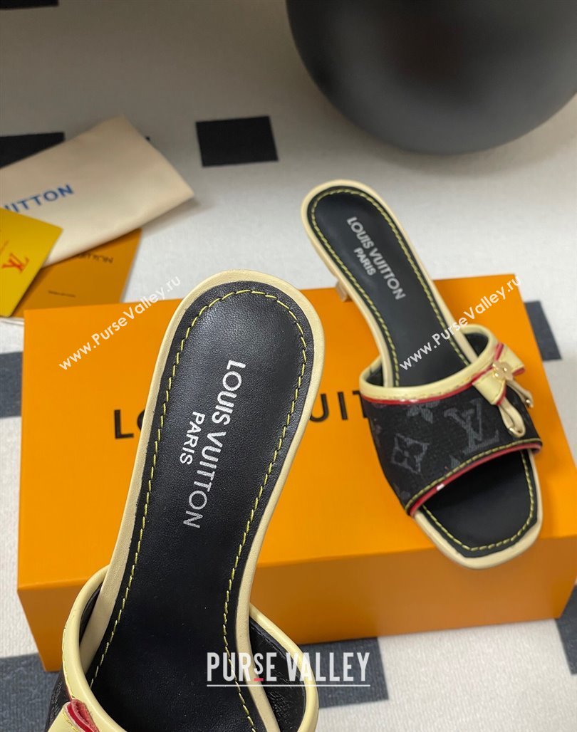 Louis Vuitton Heel Slides Sandal 3cm in Monogram Denim Black 2025 LV042201 (MD-250422031)