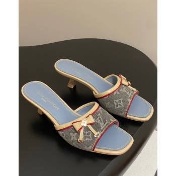 Louis Vuitton Heel Slides Sandal 3cm in Monogram Denim Grey 2025 LV042201 (MD-250422032)