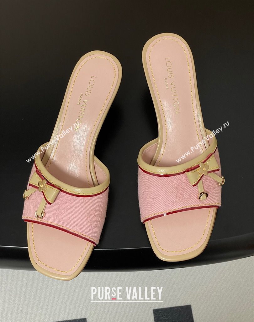 Louis Vuitton Heel Slides Sandal 3cm in Monogram Denim Pink 2025 LV042201 (MD-250422033)