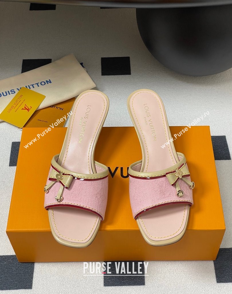 Louis Vuitton Heel Slides Sandal 3cm in Monogram Denim Pink 2025 LV042201 (MD-250422033)