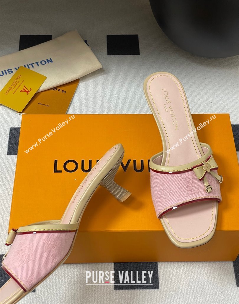Louis Vuitton Heel Slides Sandal 3cm in Monogram Denim Pink 2025 LV042201 (MD-250422033)