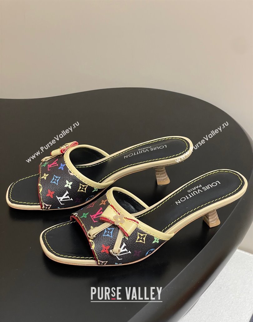 Louis Vuitton LV x TM Heel Slides Sandal 3cm in Monogram Canvas Black 2025 LV042201 (MD-250422026)