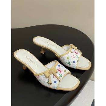 Louis Vuitton LV x TM Heel Slides Sandal 3cm in Monogram Canvas White 2025 LV042201 (MD-250422027)