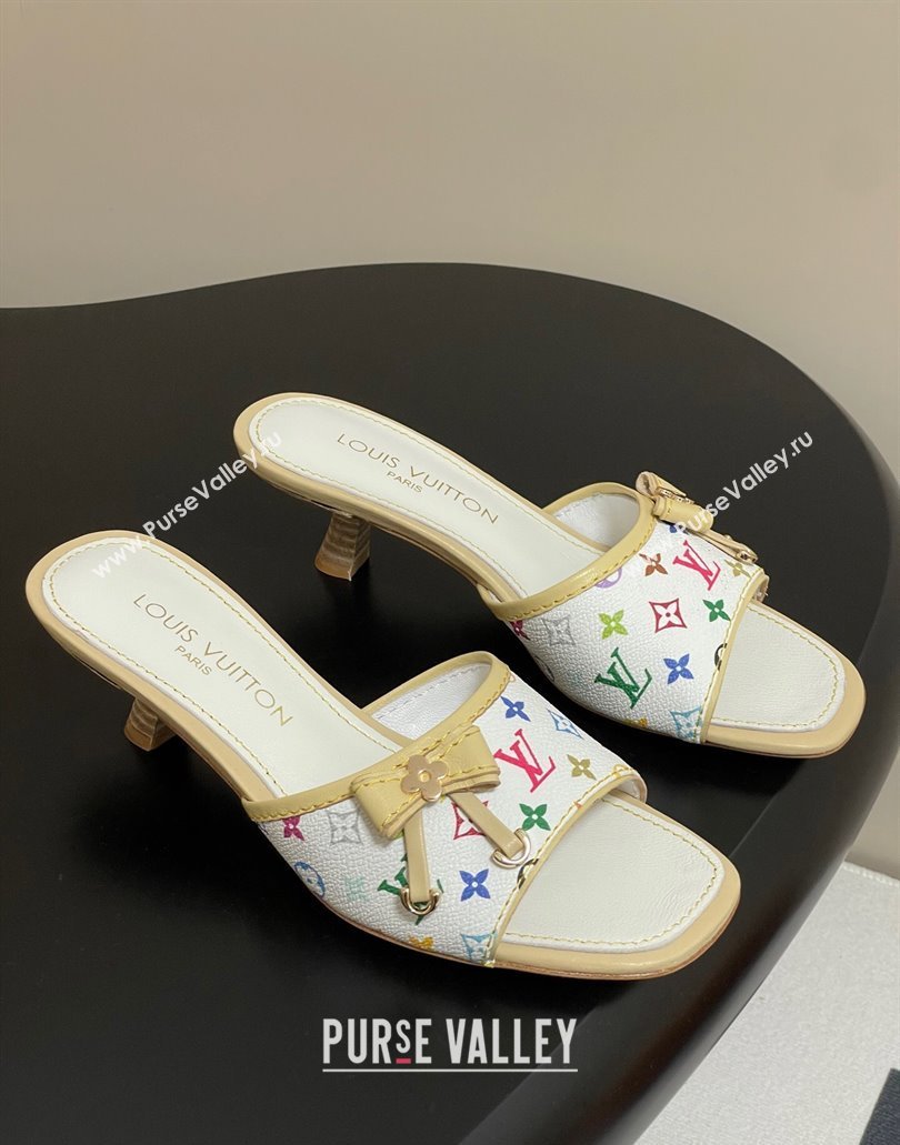 Louis Vuitton LV x TM Heel Slides Sandal 3cm in Monogram Canvas White 2025 LV042201 (MD-250422027)
