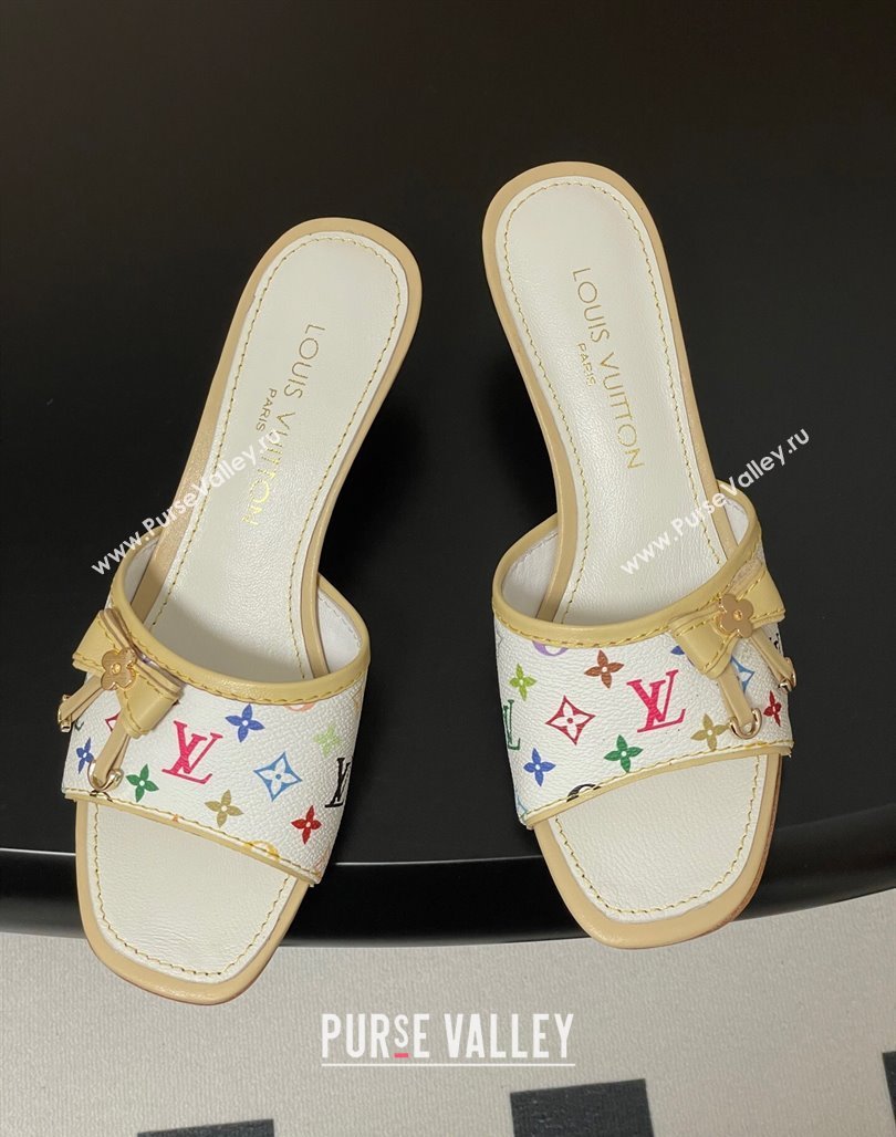 Louis Vuitton LV x TM Heel Slides Sandal 3cm in Monogram Canvas White 2025 LV042201 (MD-250422027)