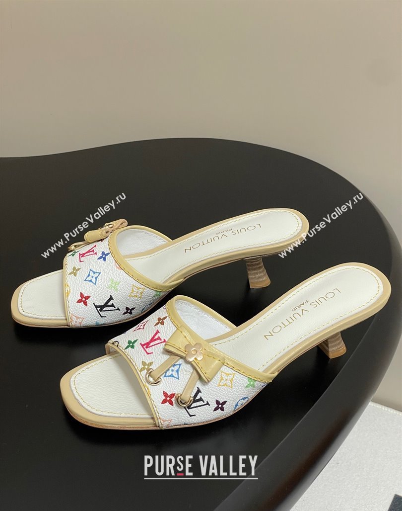 Louis Vuitton LV x TM Heel Slides Sandal 3cm in Monogram Canvas White 2025 LV042201 (MD-250422027)
