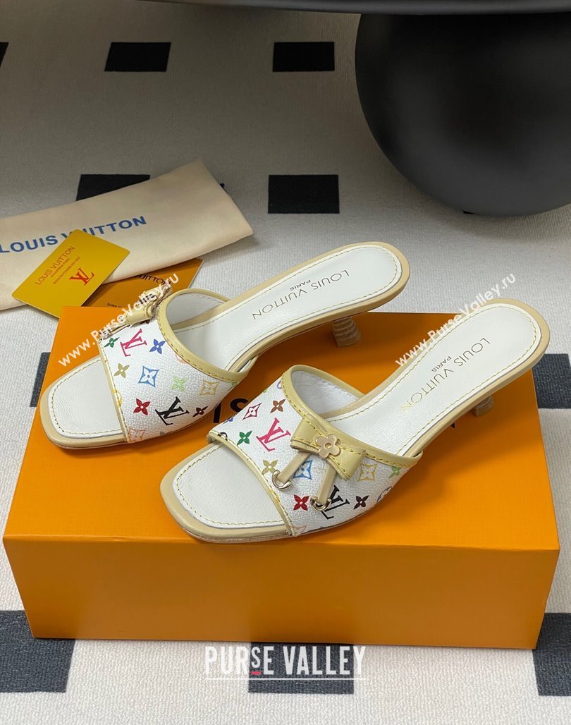 Louis Vuitton LV x TM Heel Slides Sandal 3cm in Monogram Canvas White 2025 LV042201 (MD-250422027)