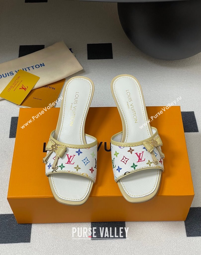 Louis Vuitton LV x TM Heel Slides Sandal 3cm in Monogram Canvas White 2025 LV042201 (MD-250422027)
