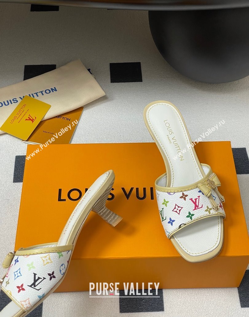 Louis Vuitton LV x TM Heel Slides Sandal 3cm in Monogram Canvas White 2025 LV042201 (MD-250422027)