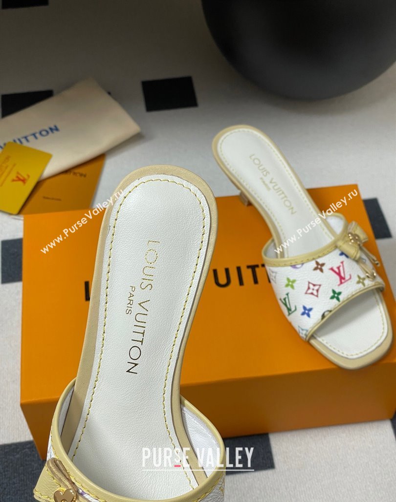 Louis Vuitton LV x TM Heel Slides Sandal 3cm in Monogram Canvas White 2025 LV042201 (MD-250422027)