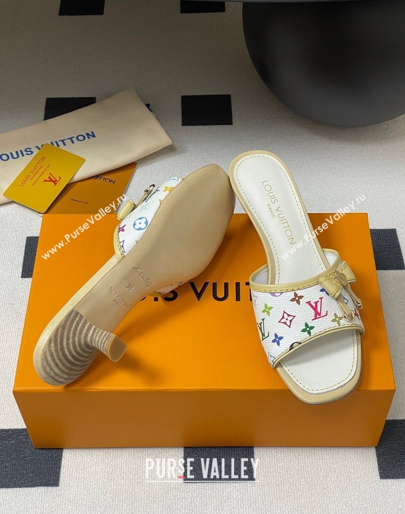 Louis Vuitton LV x TM Heel Slides Sandal 3cm in Monogram Canvas White 2025 LV042201 (MD-250422027)