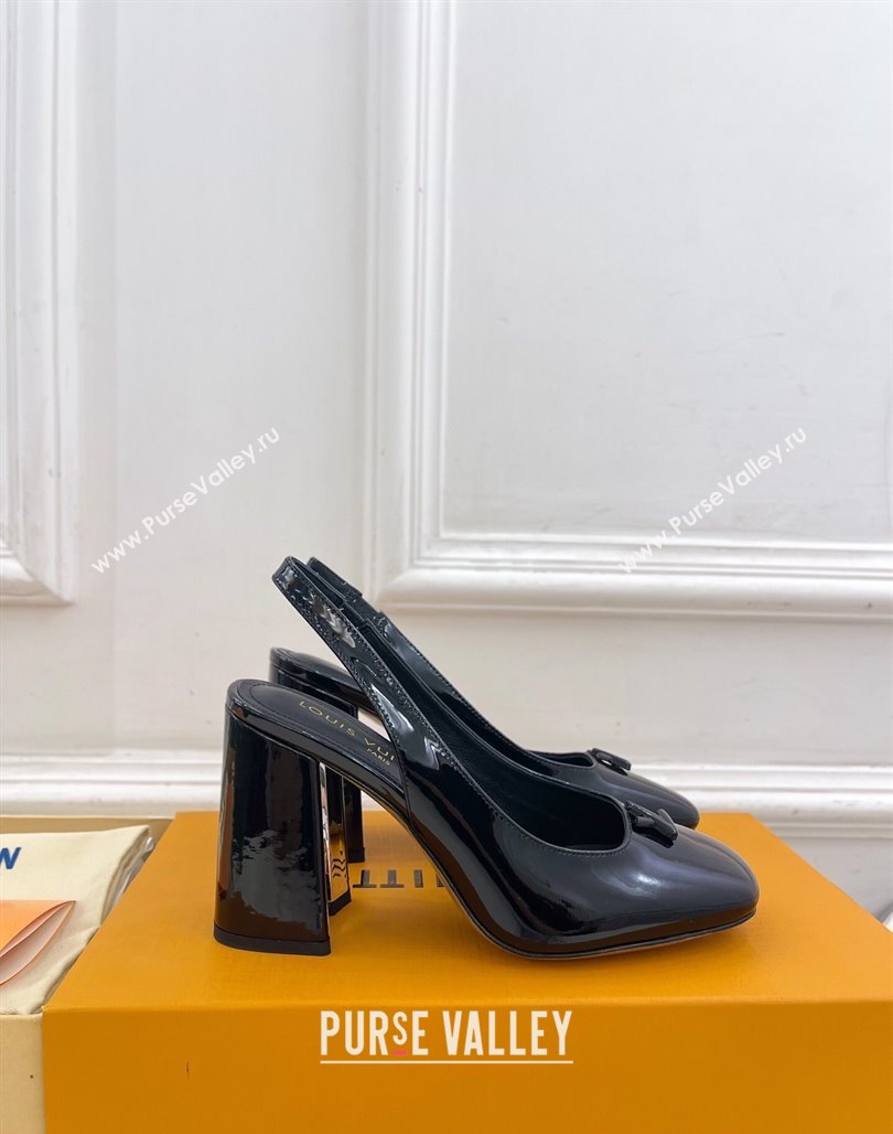 Louis Vuitton Swing Slingback Pump 9cm in Patent Leather Black 2025 1AGTY9 (MD-250422156)