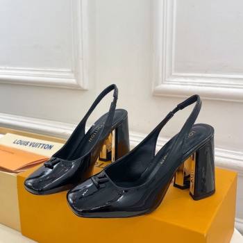 Louis Vuitton Swing Slingback Pump 9cm in Patent Leather Black 2025 1AGTY9 (MD-250422156)