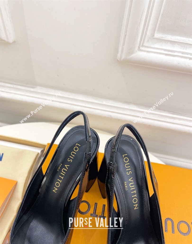 Louis Vuitton Swing Slingback Pump 9cm in Patent Leather Black 2025 1AGTY9 (MD-250422156)