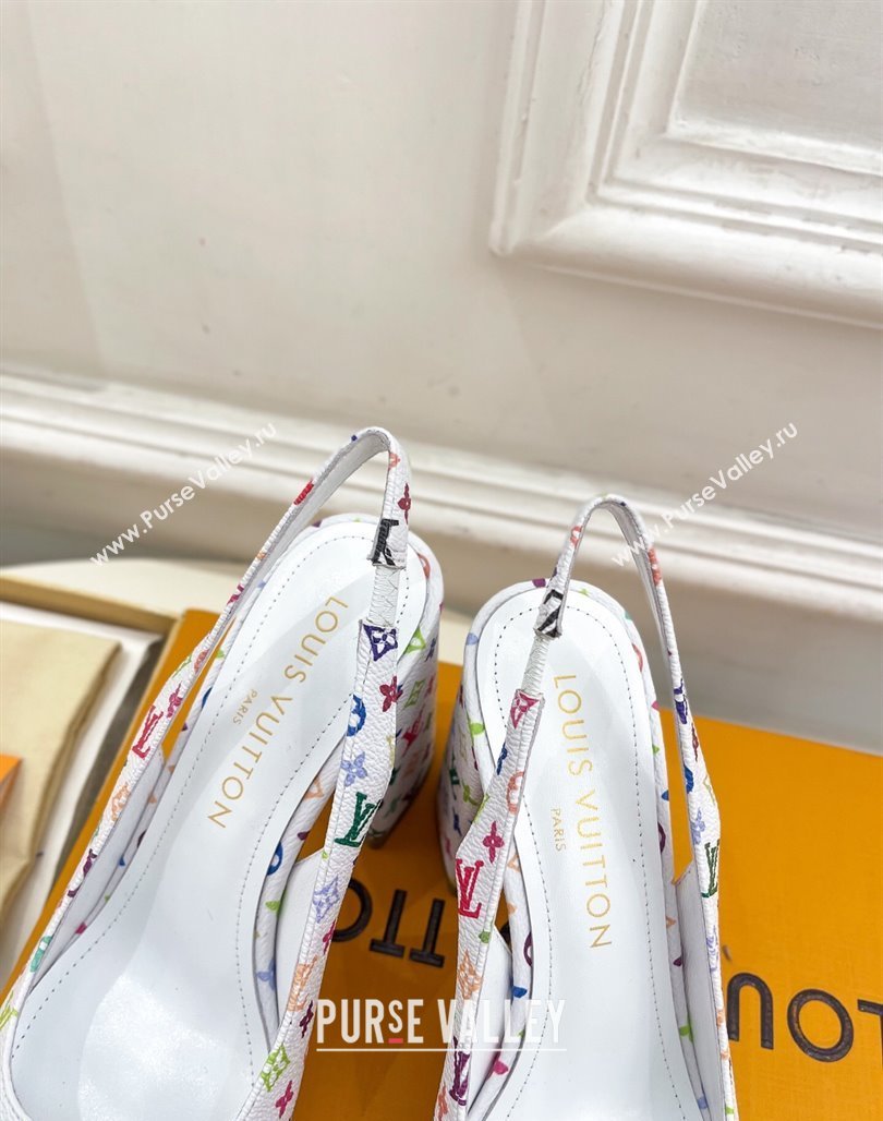 Louis Vuitton LV x TM Swing Slingback Pump 9cm in Multicolor Monogram Canvas White 2025 1AGTY9 (MD-250422157)