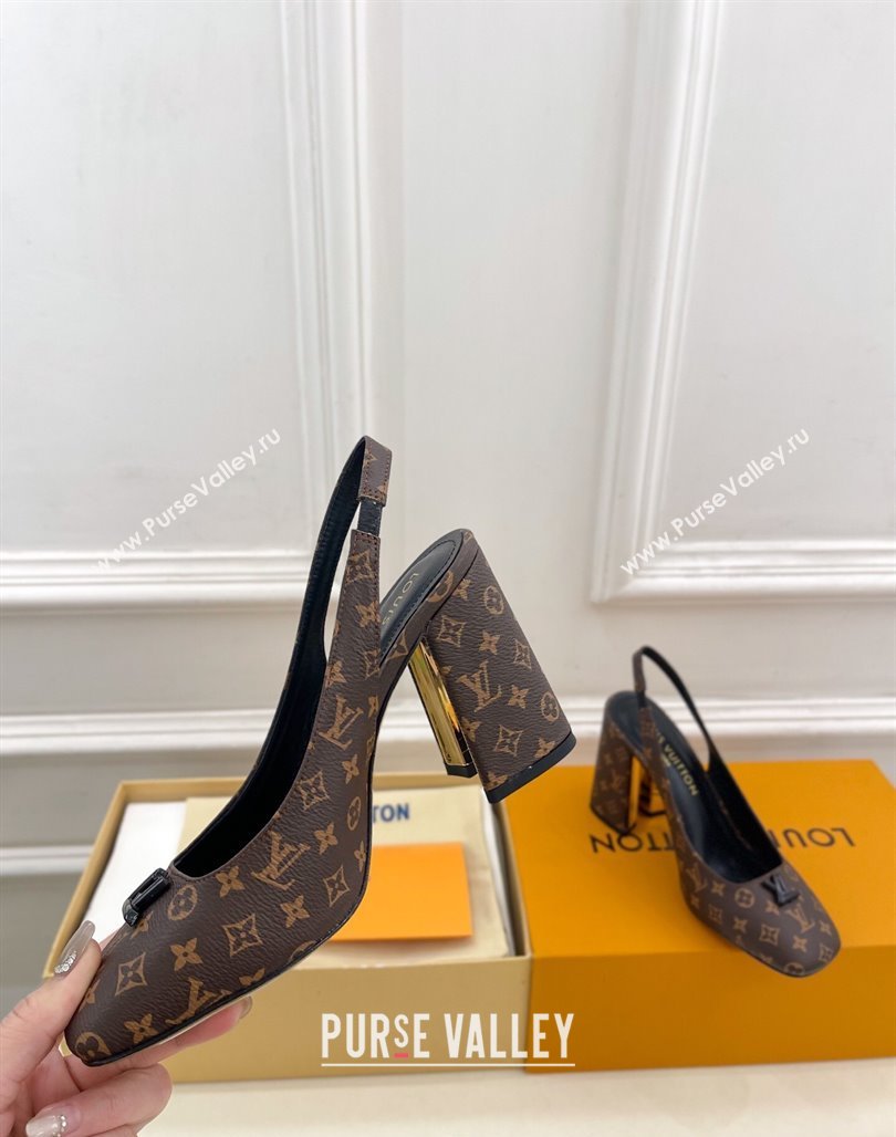 Louis Vuitton Swing Slingback Pump 9cm in Monogram Canvas Brown 2025 1AGTY9 (MD-250422159)